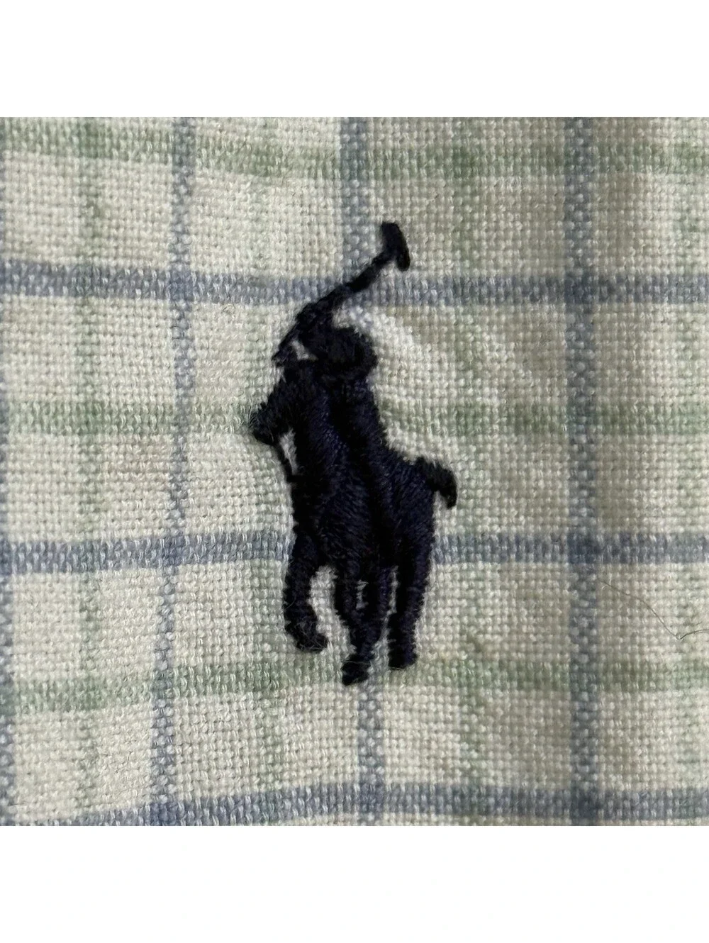 Polo Ralph Lauren Youth L Blue Green Check Button Shirt Pony Logo Cotton